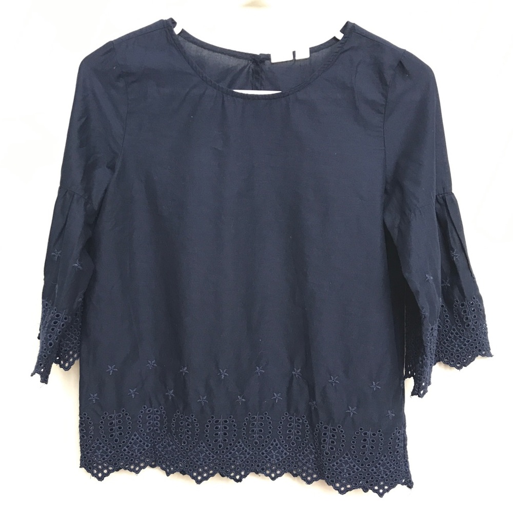 GAP Navy Eyelet Blouse